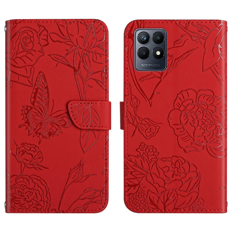 Skin Feel Butterfly Peony Embossed Leather Phone Case, For Motorola Moto G52J 5G, For Motorola Moto G71S, For OPPO Realme Narzo 50 4G, For OPPO Reno7 4G