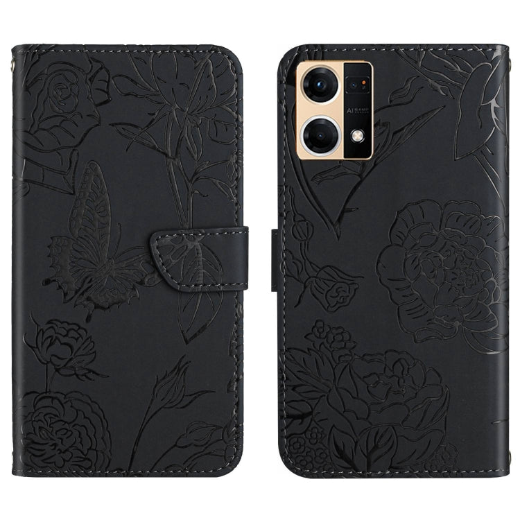 Skin Feel Butterfly Peony Embossed Leather Phone Case, For Motorola Moto G52J 5G, For Motorola Moto G71S, For OPPO Realme Narzo 50 4G, For OPPO Reno7 4G