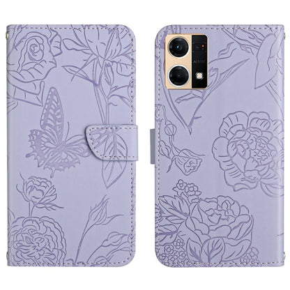 Skin Feel Butterfly Peony Embossed Leather Phone Case, For Motorola Moto G52J 5G, For Motorola Moto G71S, For OPPO Realme Narzo 50 4G, For OPPO Reno7 4G
