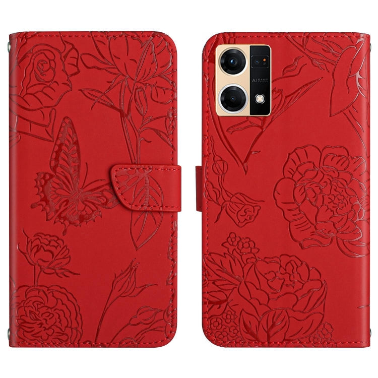 Skin Feel Butterfly Peony Embossed Leather Phone Case, For Motorola Moto G52J 5G, For Motorola Moto G71S, For OPPO Realme Narzo 50 4G, For OPPO Reno7 4G