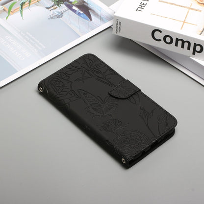 Skin Feel Butterfly Peony Embossed Leather Phone Case, For vivo V23 5G