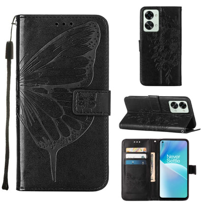 Embossed Butterfly Leather Phone Case, For OnePlus Nord 2T 5G, For OnePlus Nord CE 2 Lite 5G, For OnePlus Ace 5G