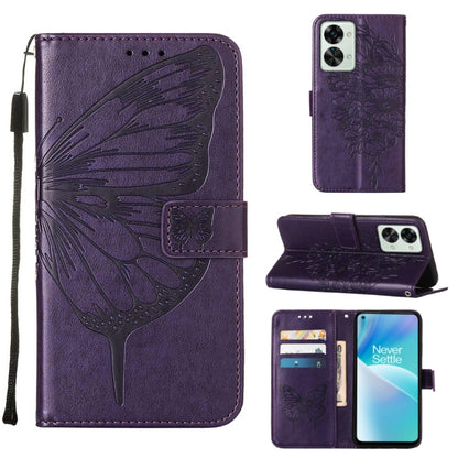 Embossed Butterfly Leather Phone Case, For OnePlus Nord 2T 5G, For OnePlus Nord CE 2 Lite 5G, For OnePlus Ace 5G