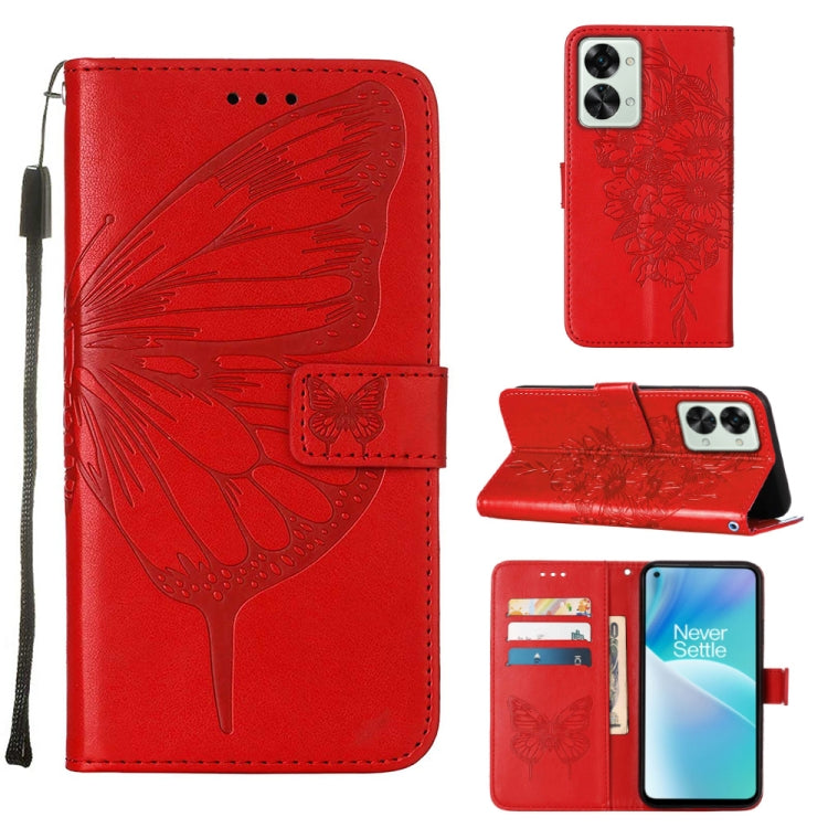 Embossed Butterfly Leather Phone Case, For OnePlus Nord 2T 5G, For OnePlus Nord CE 2 Lite 5G, For OnePlus Ace 5G