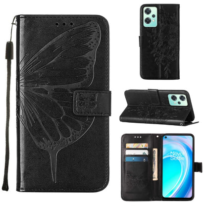 Embossed Butterfly Leather Phone Case, For OnePlus Nord 2T 5G, For OnePlus Nord CE 2 Lite 5G, For OnePlus Ace 5G