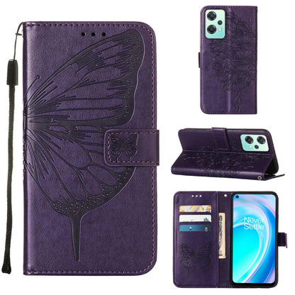Embossed Butterfly Leather Phone Case, For OnePlus Nord 2T 5G, For OnePlus Nord CE 2 Lite 5G, For OnePlus Ace 5G