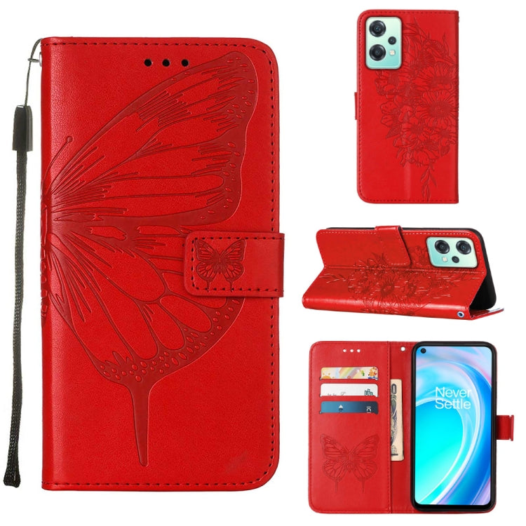 Embossed Butterfly Leather Phone Case, For OnePlus Nord 2T 5G, For OnePlus Nord CE 2 Lite 5G, For OnePlus Ace 5G