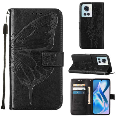 Embossed Butterfly Leather Phone Case, For OnePlus Nord 2T 5G, For OnePlus Nord CE 2 Lite 5G, For OnePlus Ace 5G