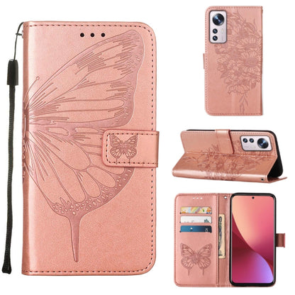 Embossed Butterfly Leather Phone Case, For Xiaomi 12 Lite, For Xiaomi Redmi Note 11T Pro, For Xiaomi Poco M4 5G