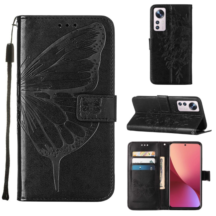 Embossed Butterfly Leather Phone Case, For Xiaomi 12 Lite, For Xiaomi Redmi Note 11T Pro, For Xiaomi Poco M4 5G
