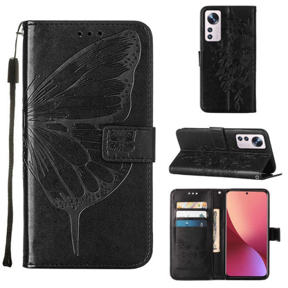 Embossed Butterfly Leather Phone Case, For Xiaomi 12 Lite, For Xiaomi Redmi Note 11T Pro, For Xiaomi Poco M4 5G