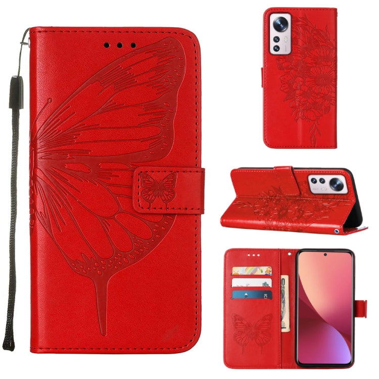 Embossed Butterfly Leather Phone Case, For Xiaomi 12 Lite, For Xiaomi Redmi Note 11T Pro, For Xiaomi Poco M4 5G