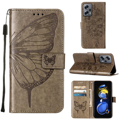 Embossed Butterfly Leather Phone Case, For Xiaomi 12 Lite, For Xiaomi Redmi Note 11T Pro, For Xiaomi Poco M4 5G