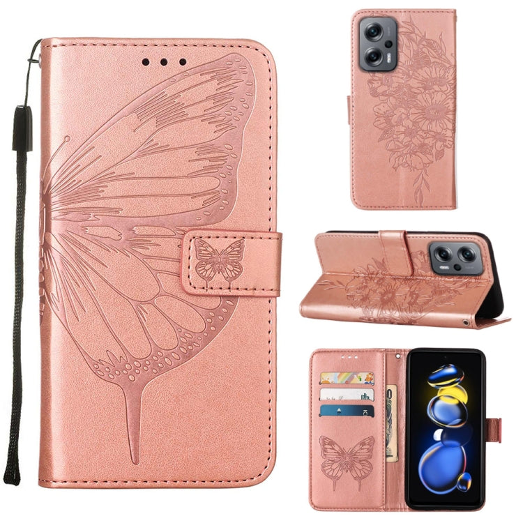 Embossed Butterfly Leather Phone Case, For Xiaomi 12 Lite, For Xiaomi Redmi Note 11T Pro, For Xiaomi Poco M4 5G