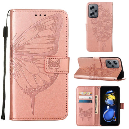 Embossed Butterfly Leather Phone Case, For Xiaomi 12 Lite, For Xiaomi Redmi Note 11T Pro, For Xiaomi Poco M4 5G