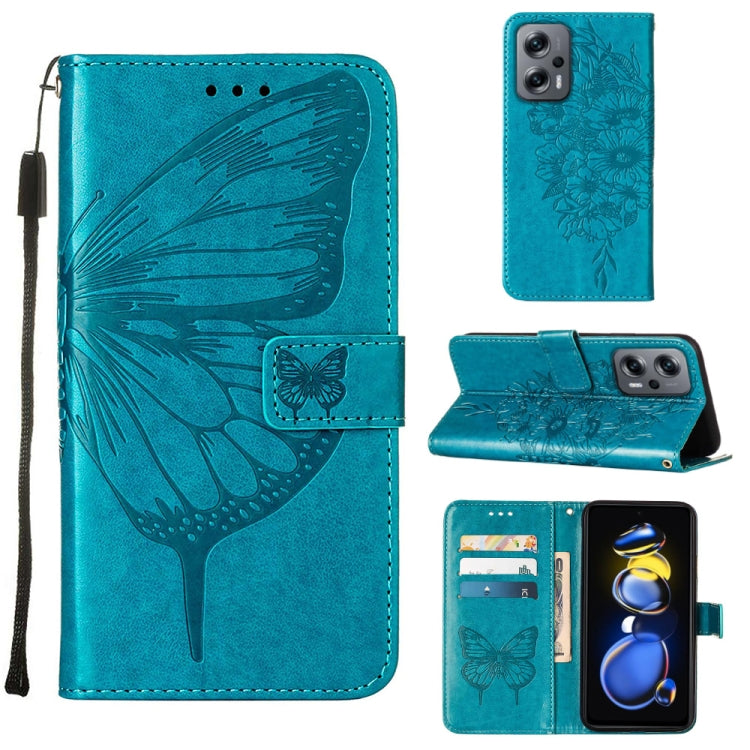 Embossed Butterfly Leather Phone Case, For Xiaomi 12 Lite, For Xiaomi Redmi Note 11T Pro, For Xiaomi Poco M4 5G