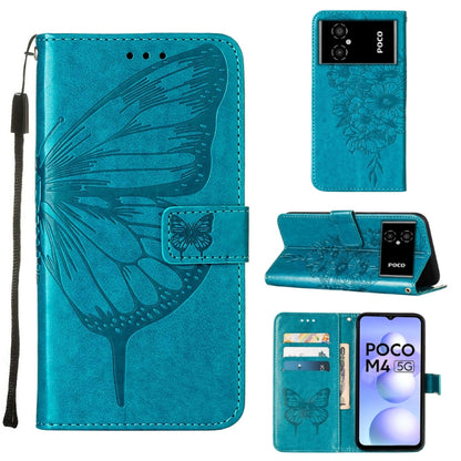 Embossed Butterfly Leather Phone Case, For Xiaomi 12 Lite, For Xiaomi Redmi Note 11T Pro, For Xiaomi Poco M4 5G