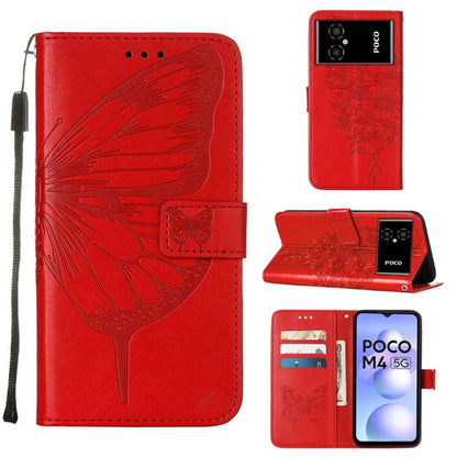 Embossed Butterfly Leather Phone Case, For Xiaomi 12 Lite, For Xiaomi Redmi Note 11T Pro, For Xiaomi Poco M4 5G