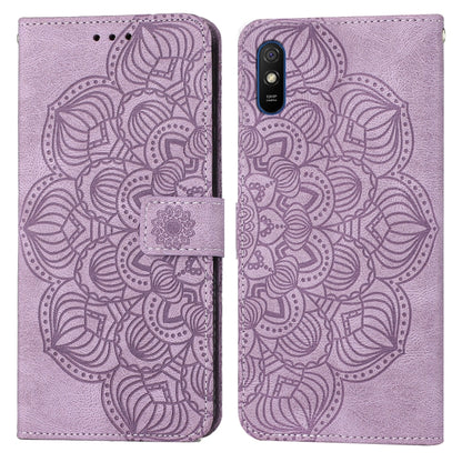 Mandala Embossed Flip Leather Phone Case, For Xiaomi Redmi Note 7 / Note 7 Pro, For Xiaomi Redmi 9, For Xiaomi Redmi 9A, For Xiaomi Redmi 9C / 10A