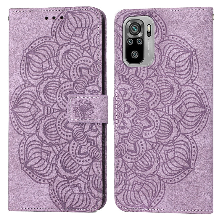 Mandala Embossed Flip Leather Phone Case, For Xiaomi Redmi Note 10, For Xiaomi Redmi Note 10 5G, For Xiaomi Redmi Note 10 Pro 4G, For Xiaomi Redmi Note 10 Pro 5G