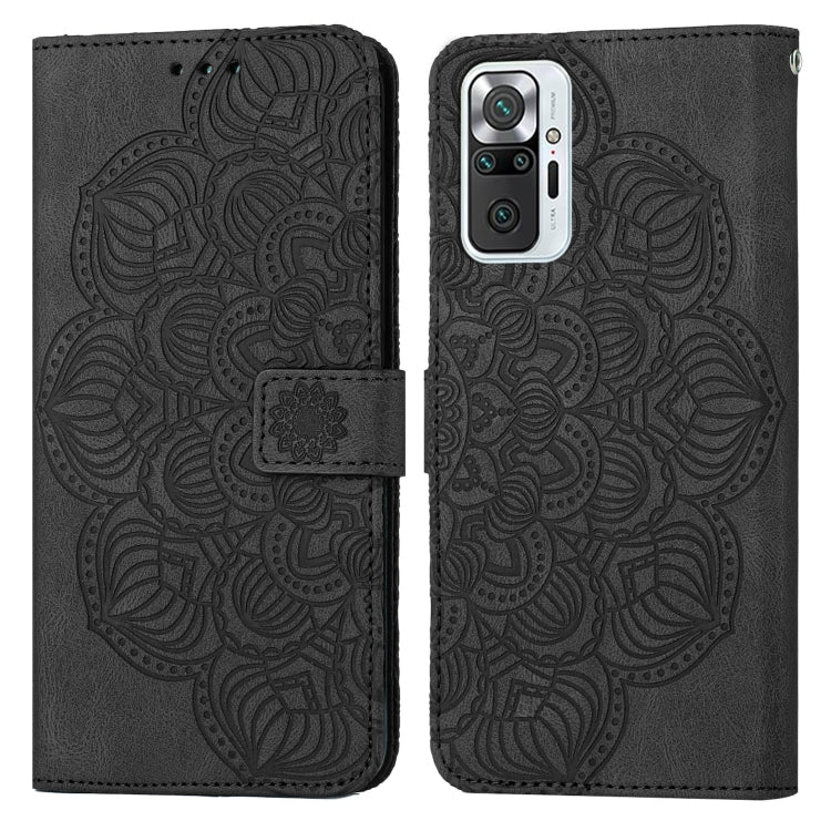 Mandala Embossed Flip Leather Phone Case, For Xiaomi Redmi Note 10, For Xiaomi Redmi Note 10 5G, For Xiaomi Redmi Note 10 Pro 4G, For Xiaomi Redmi Note 10 Pro 5G