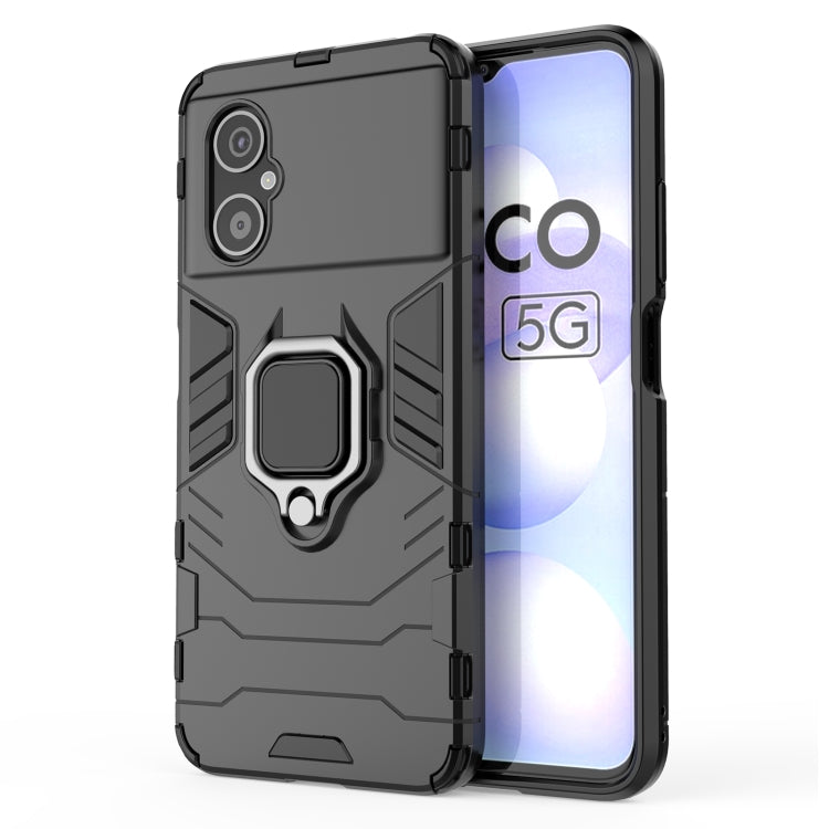 Shockproof PC + TPU Phone Case with Magnetic Ring Holder, For Xiaomi Poco M4 5G / Poco M5 5G / 4G
