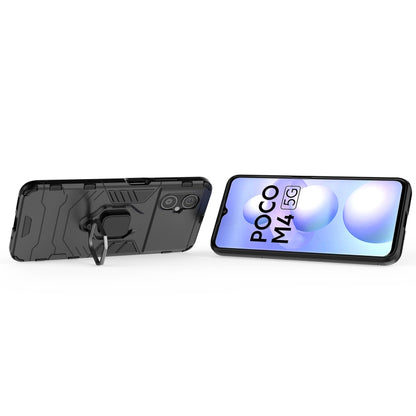 Shockproof PC + TPU Phone Case with Magnetic Ring Holder, For Xiaomi Poco M4 5G / Poco M5 5G / 4G