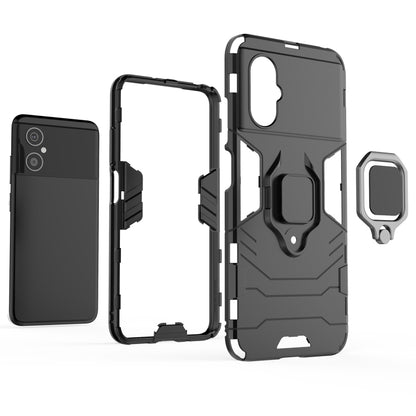 Shockproof PC + TPU Phone Case with Magnetic Ring Holder, For Xiaomi Poco M4 5G / Poco M5 5G / 4G