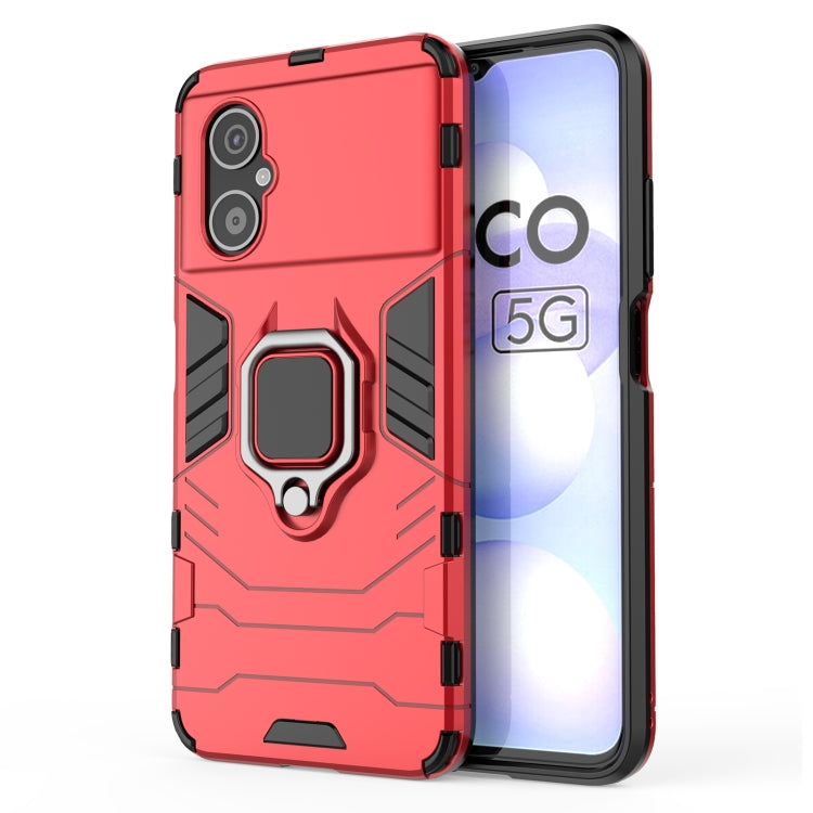 Shockproof PC + TPU Phone Case with Magnetic Ring Holder, For Xiaomi Poco M4 5G / Poco M5 5G / 4G
