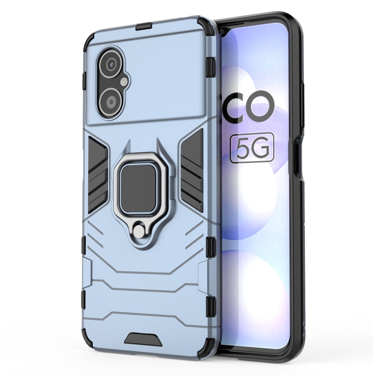 Shockproof PC + TPU Phone Case with Magnetic Ring Holder, For Xiaomi Poco M4 5G / Poco M5 5G / 4G