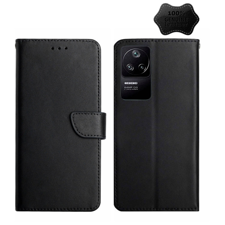 Genuine Leather Fingerprint-proof Horizontal Flip Phone Case, For Xiaomi Poco F4 5G, For Xiaomi Poco X4 GT