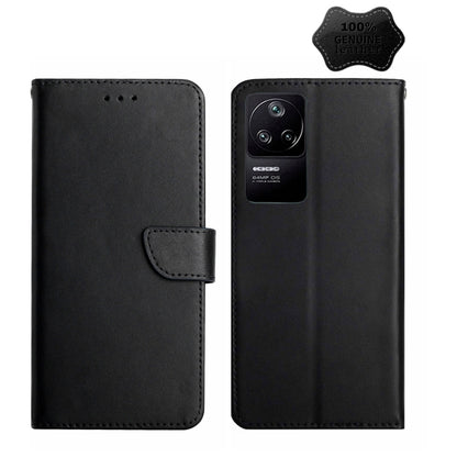 Genuine Leather Fingerprint-proof Horizontal Flip Phone Case, For Xiaomi Poco F4 5G, For Xiaomi Poco X4 GT