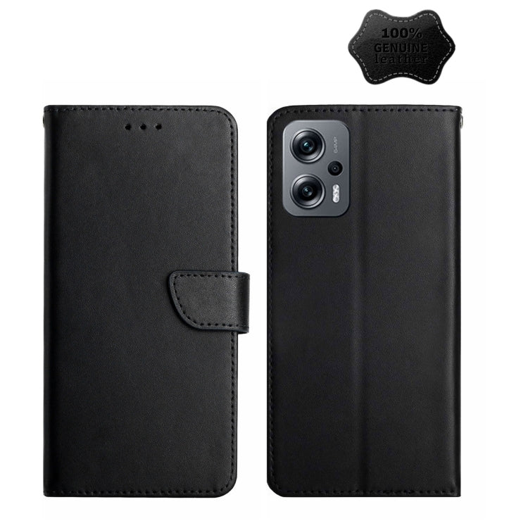 Genuine Leather Fingerprint-proof Horizontal Flip Phone Case, For Xiaomi Poco F4 5G, For Xiaomi Poco X4 GT