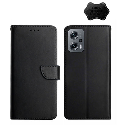Genuine Leather Fingerprint-proof Horizontal Flip Phone Case, For Xiaomi Poco F4 5G, For Xiaomi Poco X4 GT