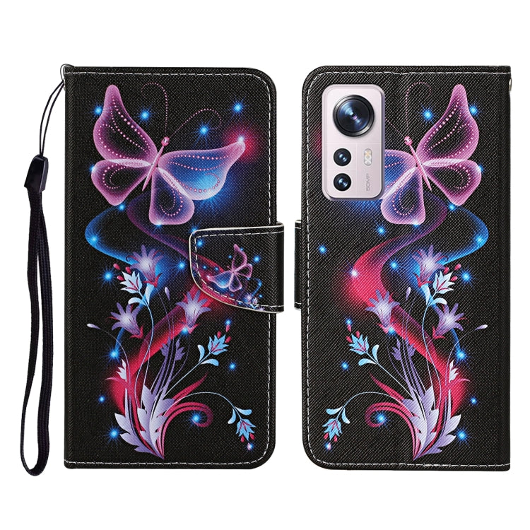 Colored Drawing Pattern Flip Leather Phone Case, For Xiaomi 12 Lite
