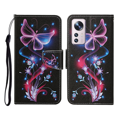 Colored Drawing Pattern Flip Leather Phone Case, For Xiaomi 12 Lite
