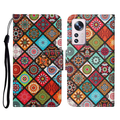 Colored Drawing Pattern Flip Leather Phone Case, For Xiaomi 12 Lite
