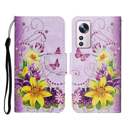 Colored Drawing Pattern Flip Leather Phone Case, For Xiaomi 12 Lite