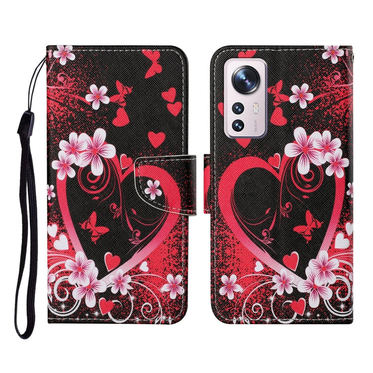 Colored Drawing Pattern Flip Leather Phone Case, For Xiaomi 12 Lite