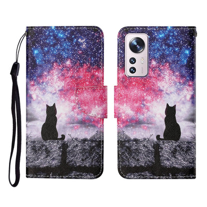 Colored Drawing Pattern Flip Leather Phone Case, For Xiaomi 12 Lite