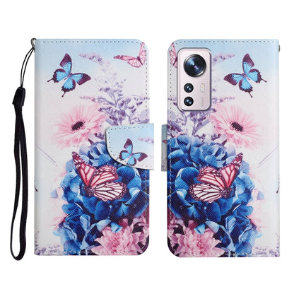 Colored Drawing Pattern Flip Leather Phone Case, For Xiaomi 12 Lite