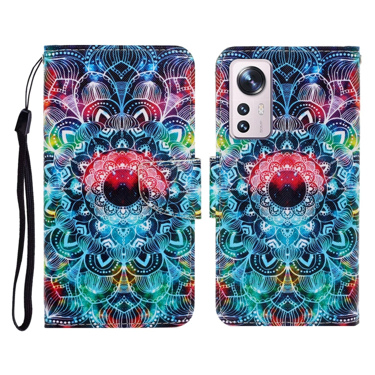 Colored Drawing Pattern Flip Leather Phone Case, For Xiaomi 12 Lite