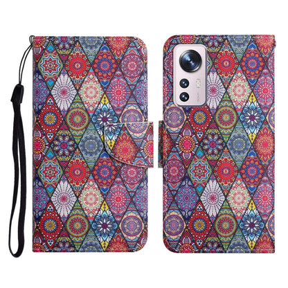 Colored Drawing Pattern Flip Leather Phone Case, For Xiaomi 12 Lite