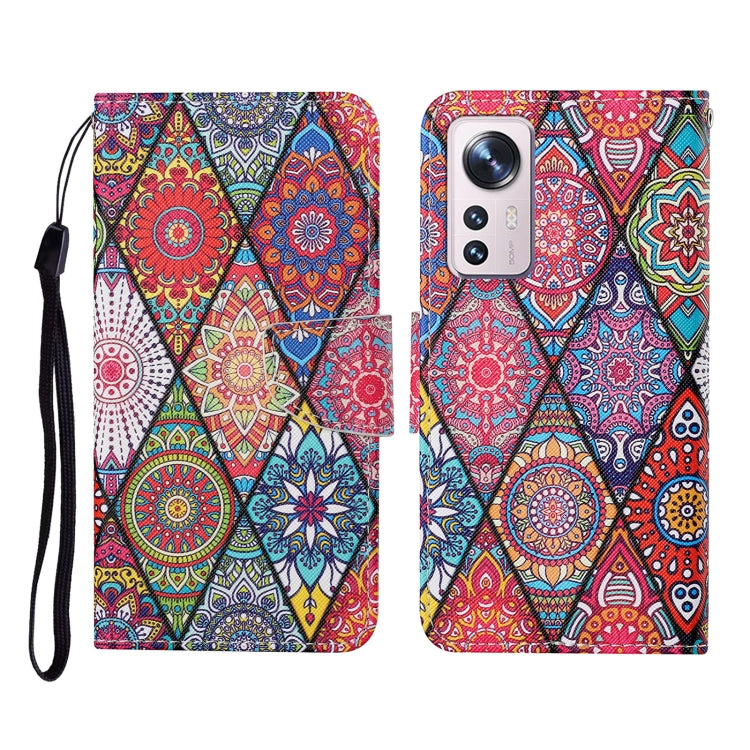 Colored Drawing Pattern Flip Leather Phone Case, For Xiaomi 12 Lite