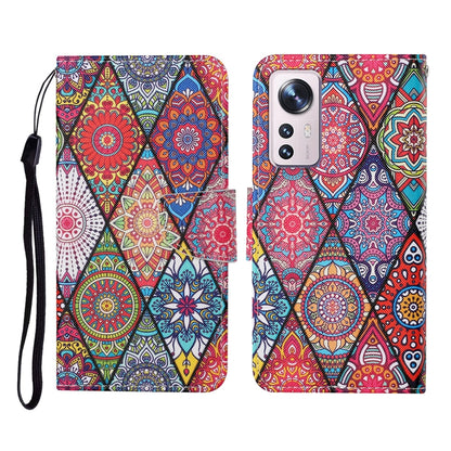 Colored Drawing Pattern Flip Leather Phone Case, For Xiaomi 12 Lite