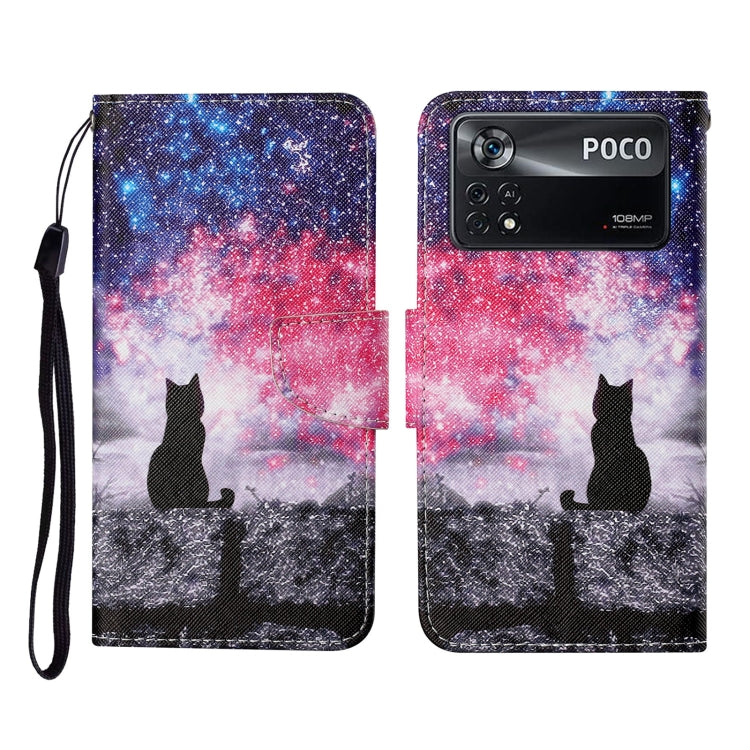 Colored Drawing Pattern Flip Leather Phone Case, For Xiaomi Poco X4 Pro 5G