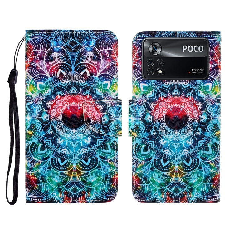 Colored Drawing Pattern Flip Leather Phone Case, For Xiaomi Poco X4 Pro 5G