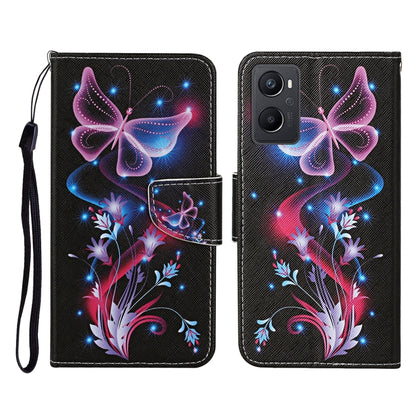 Colored Drawing Pattern Flip Leather Phone Case, For OPPO A96 4G / Realme 9i