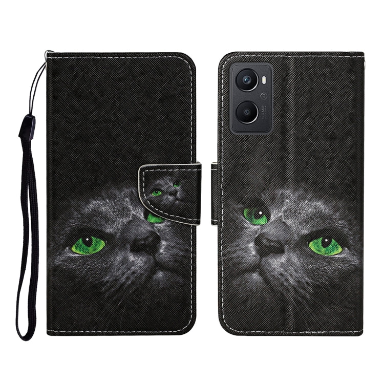 Colored Drawing Pattern Flip Leather Phone Case, For OPPO A96 4G / Realme 9i