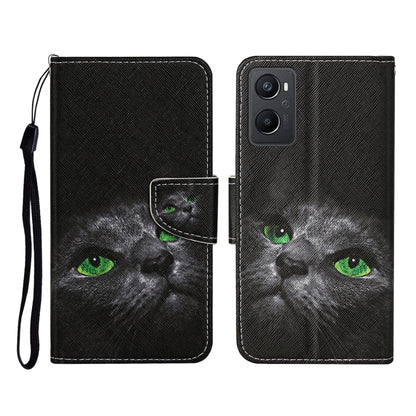 Colored Drawing Pattern Flip Leather Phone Case, For OPPO A96 4G / Realme 9i